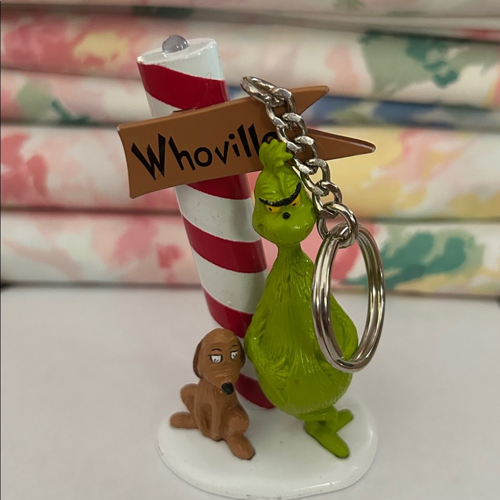 Dr. Suess Grinch and Max Dog Whoville Christmas “North Pole” Keychain Key Ring - Picture 2 of 8